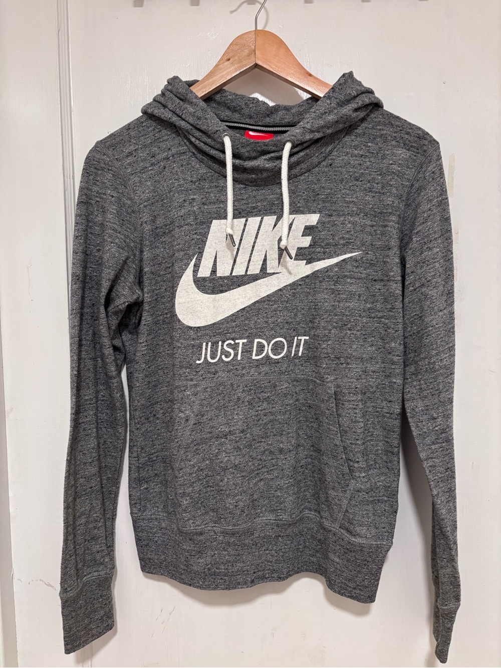 Nike Dark Gray Pullover Hoodie with White Logo